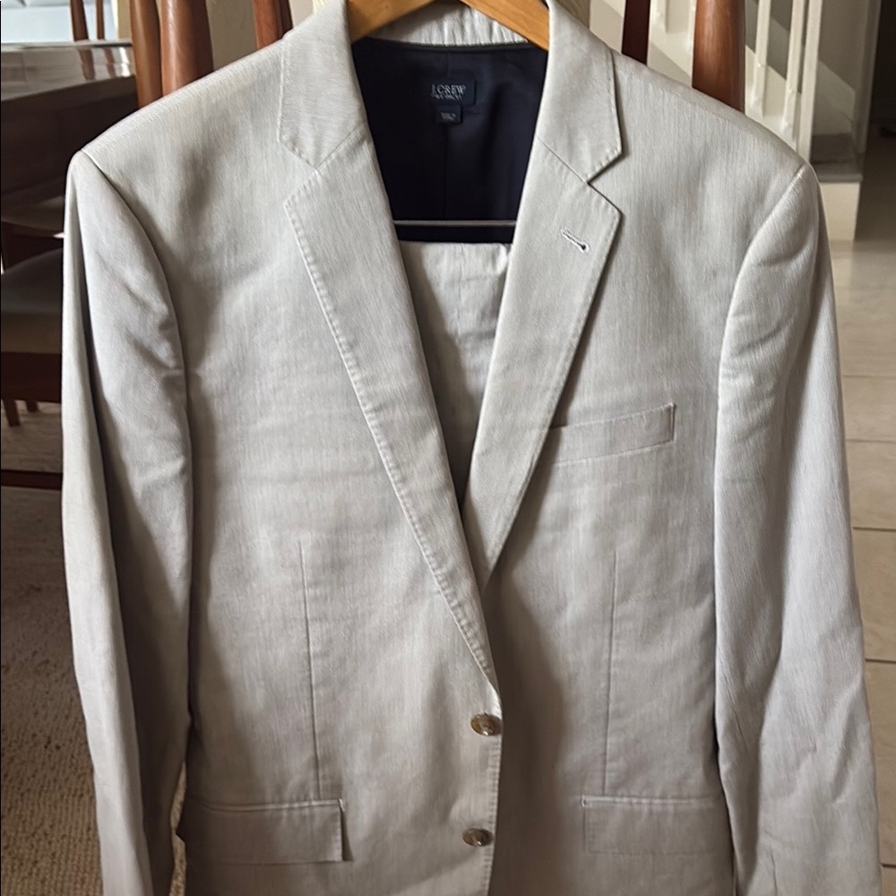 J. Crew Tan Suit with Classic Notched Lapels